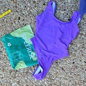 New In Bag Purple Speerise Cheeky Fit One-Piece Leotard Swimsuit XS